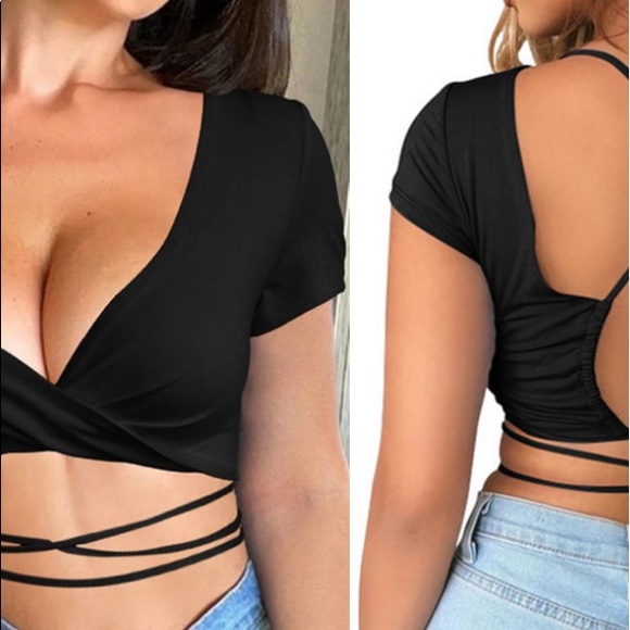 Never Worn Dolores Eden Black Crop Tee - Picture 4 of 5